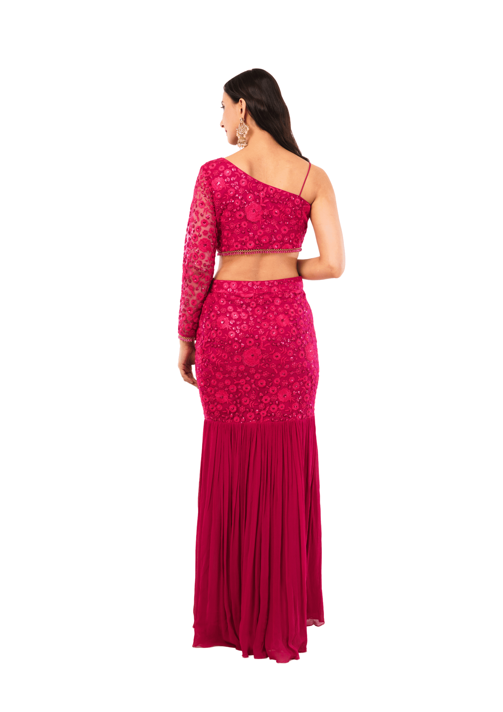 Red Fish Cut Lehenga. - Image 8