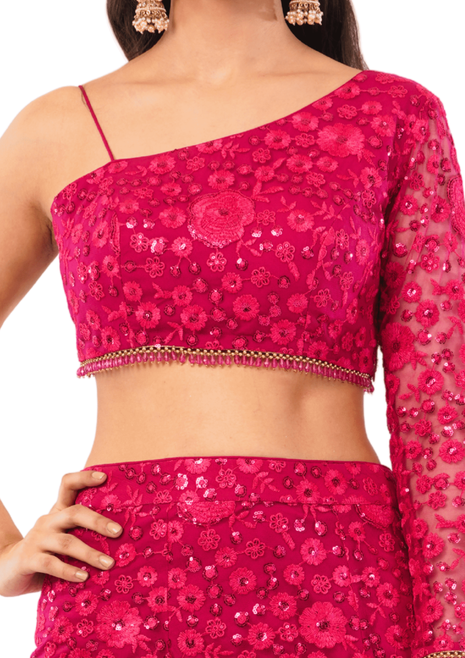 Red Fish Cut Lehenga. - Image 7