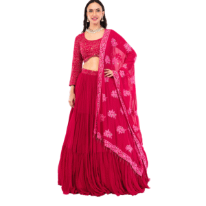 Luxury Georgette Embroidered Lehenga Set