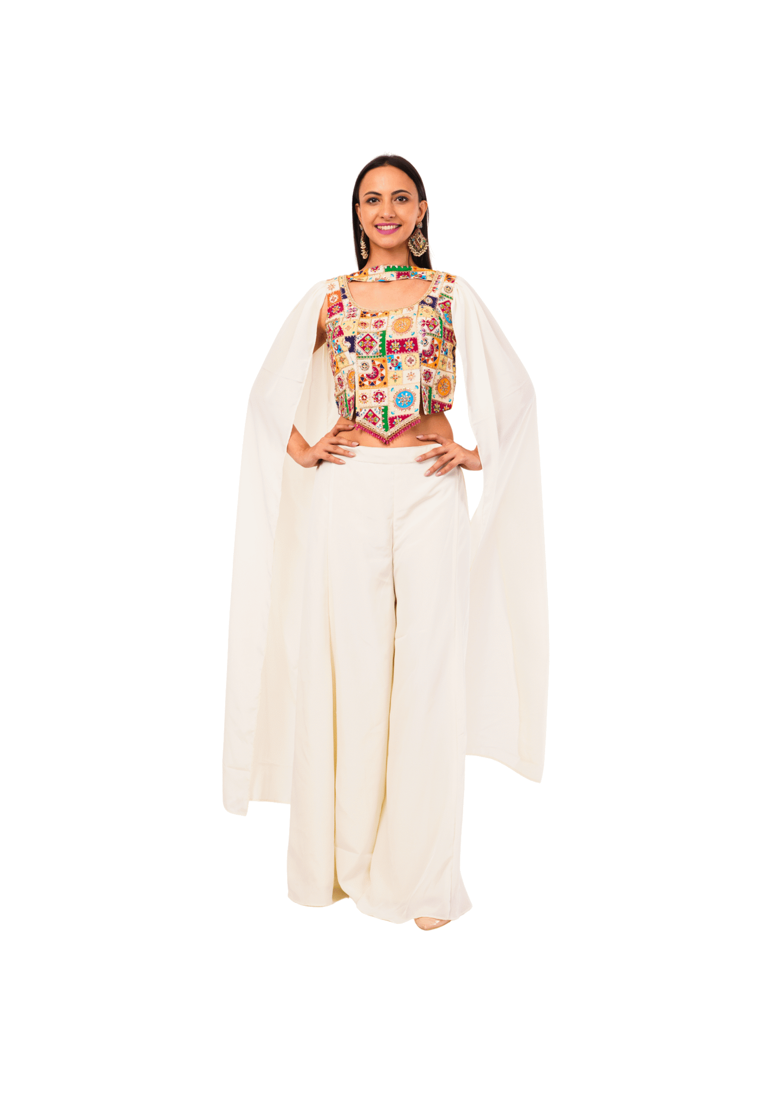 Stylish Ethnic Crop Top & Palazzo Dress