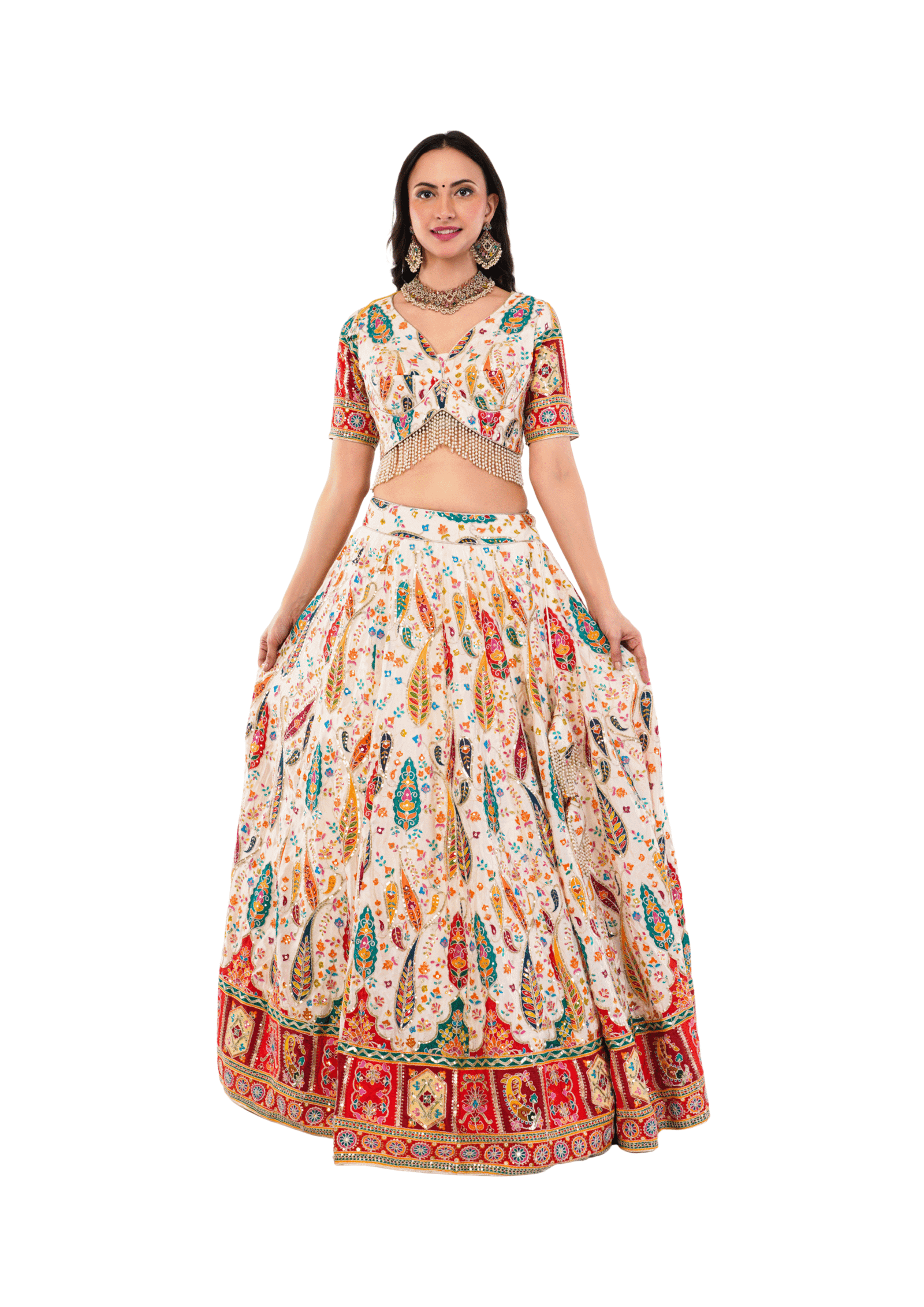 Crepe Embroidered Lehenga Set - Image 2