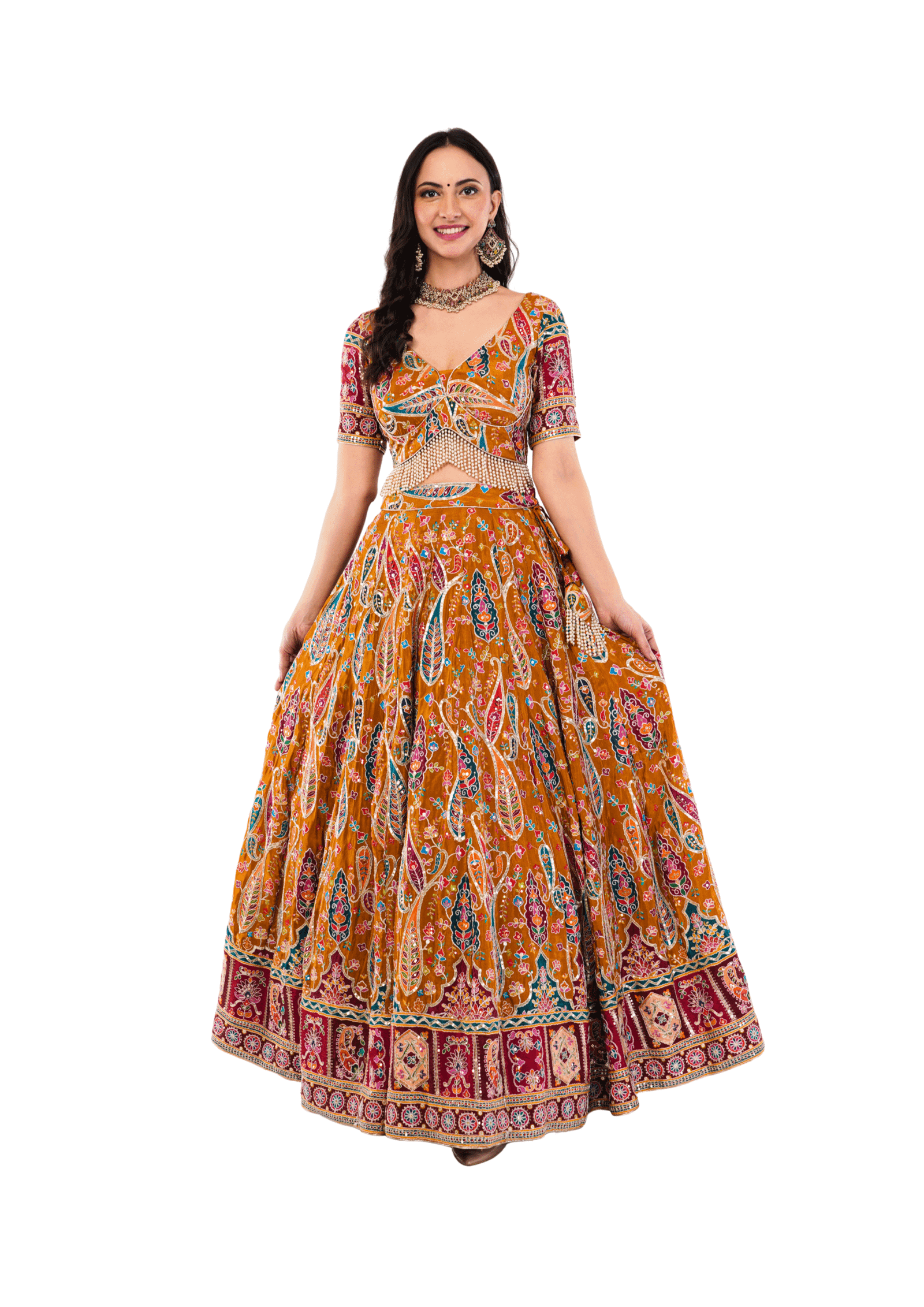 Crepe Embroidered Lehenga Set - Image 12