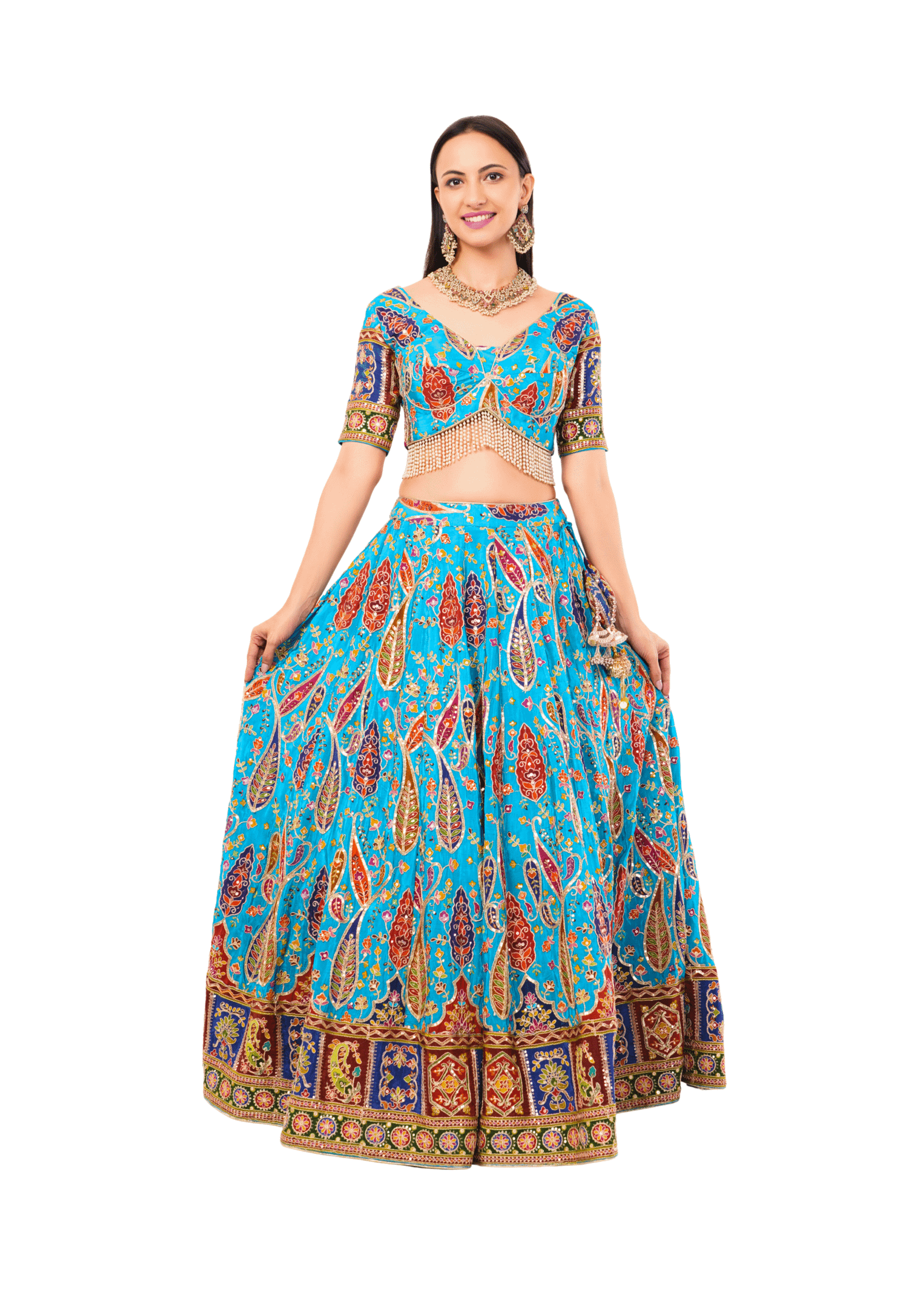 Crepe Embroidered Lehenga Set - Image 7