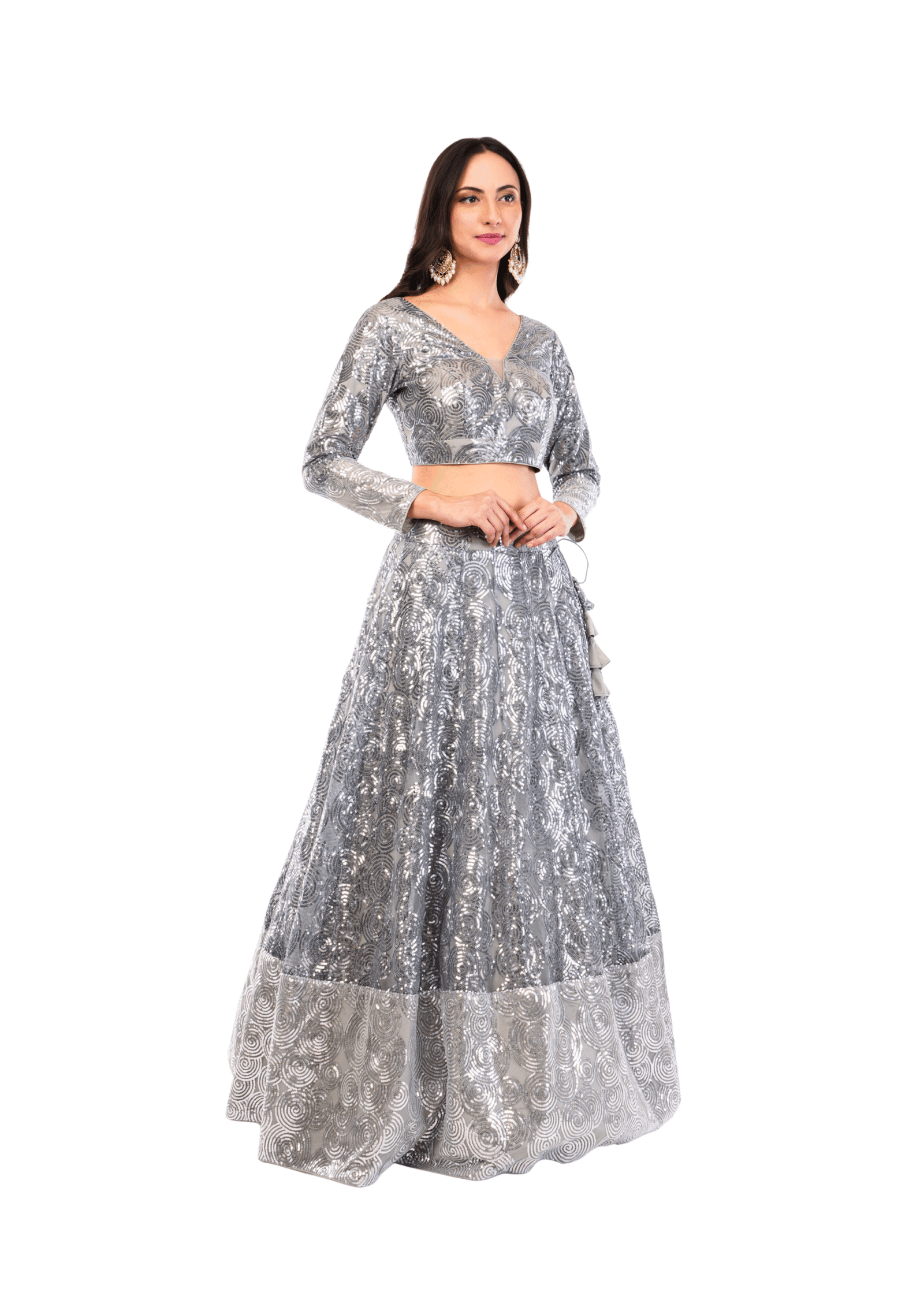 Luxury Sequin Embroidered Lehenga Set - Image 3
