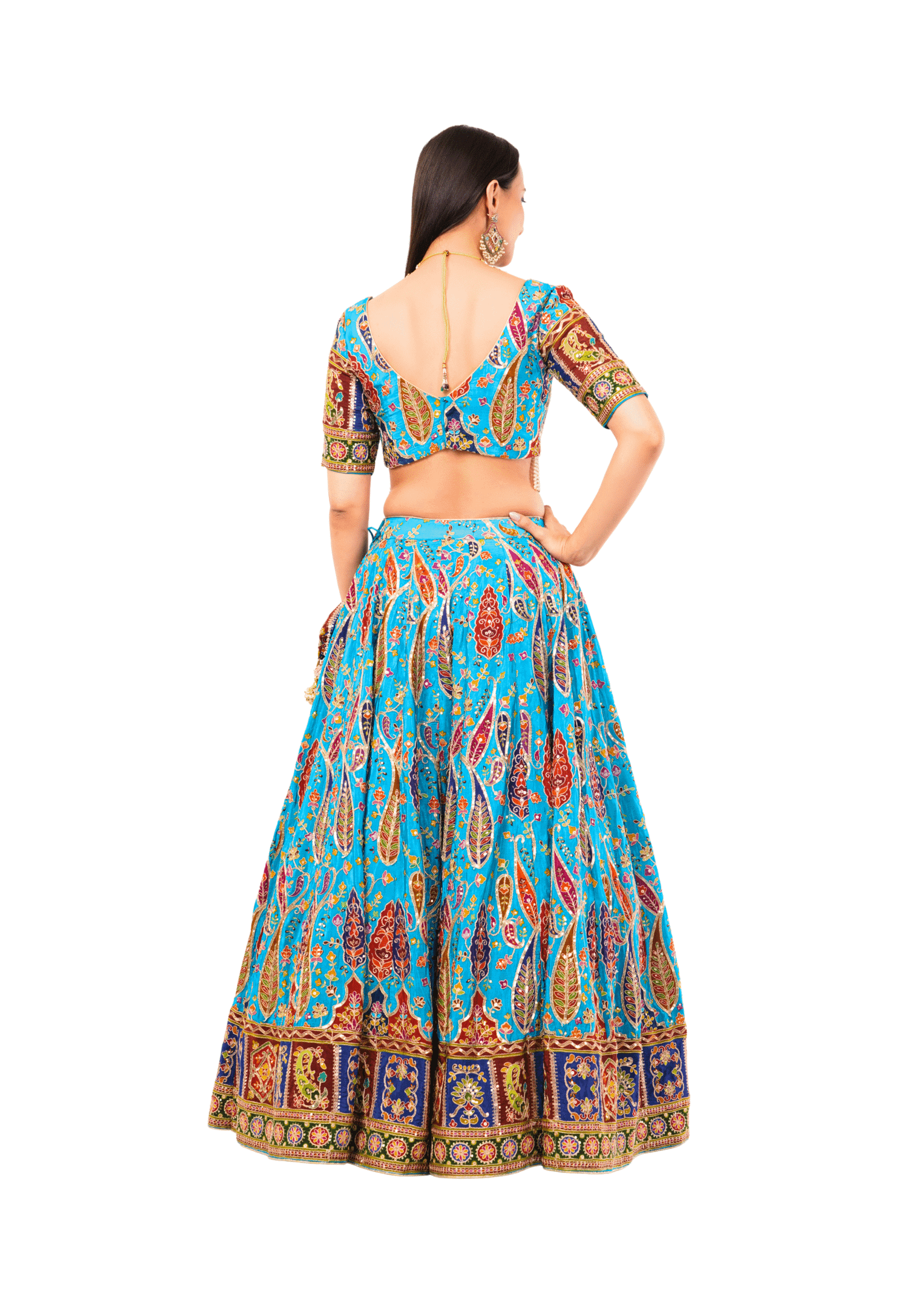 Crepe Embroidered Lehenga Set - Image 8