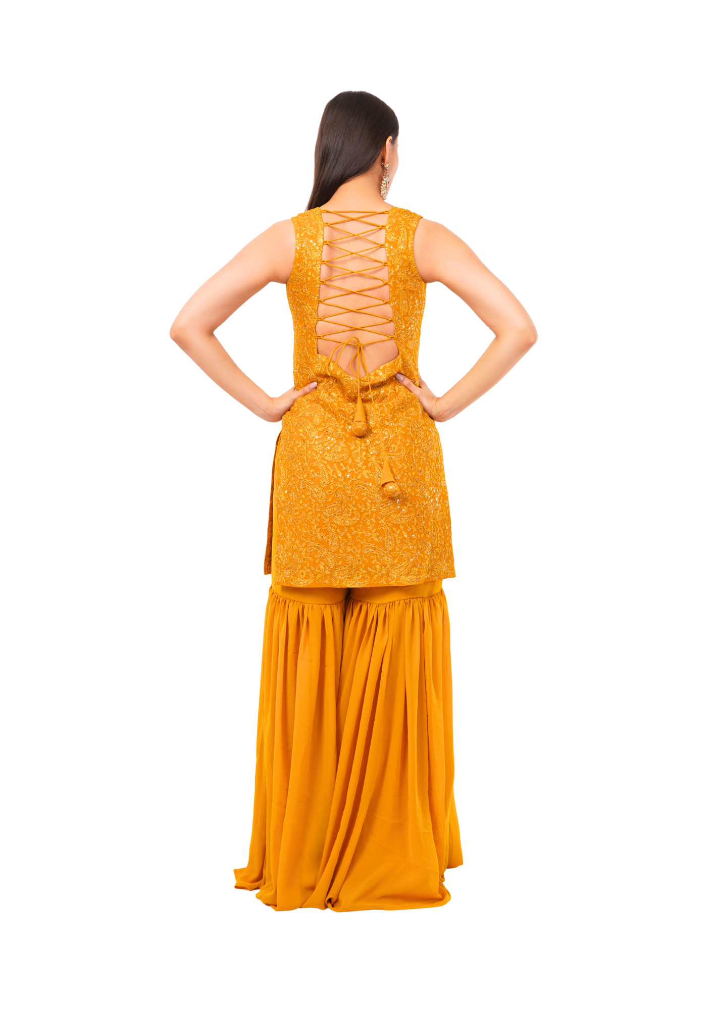 Luxury Gharara Set with Silk Dupatta - Image 3