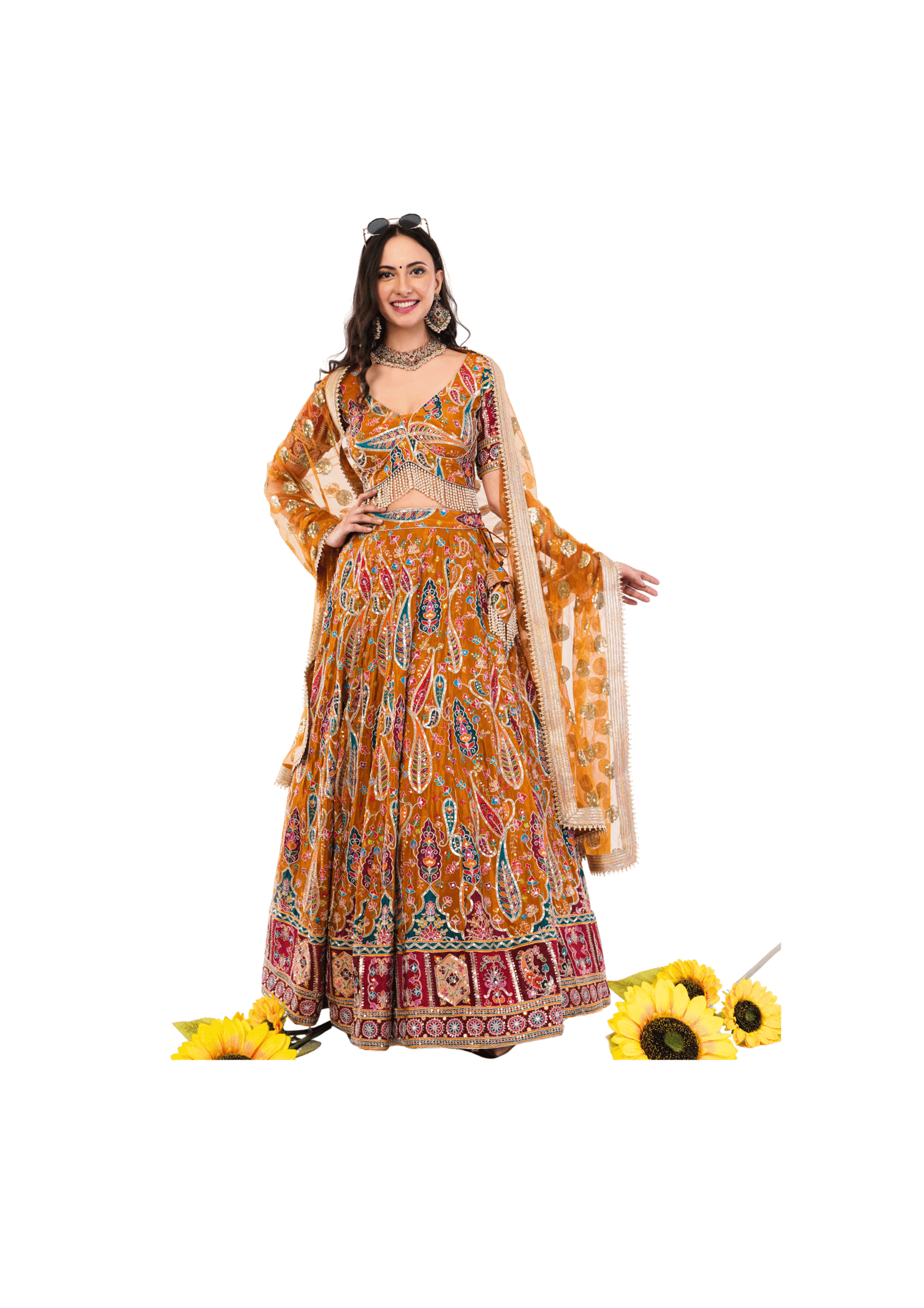 Crepe Embroidered Lehenga Set