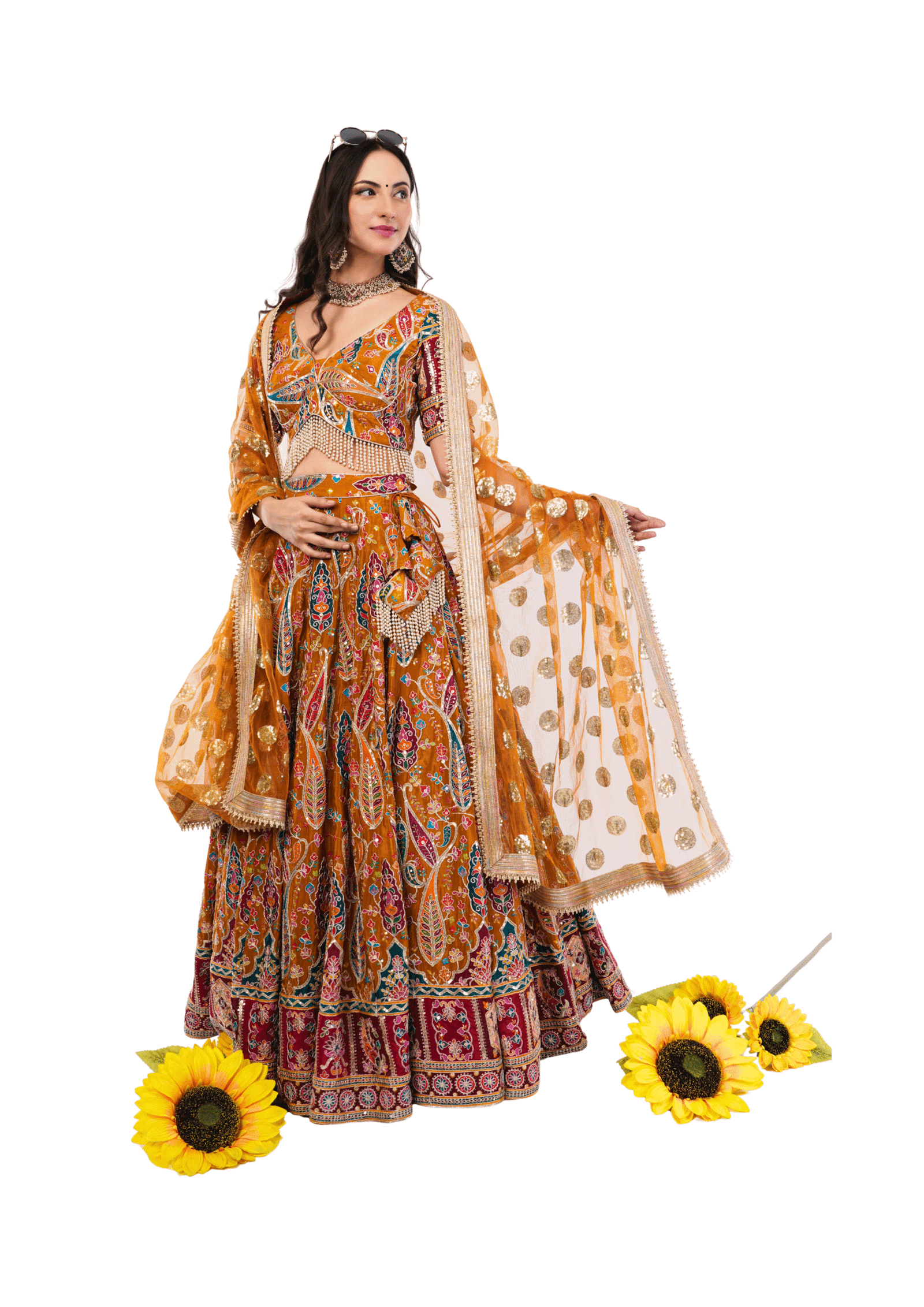 Crepe Embroidered Lehenga Set - Image 15