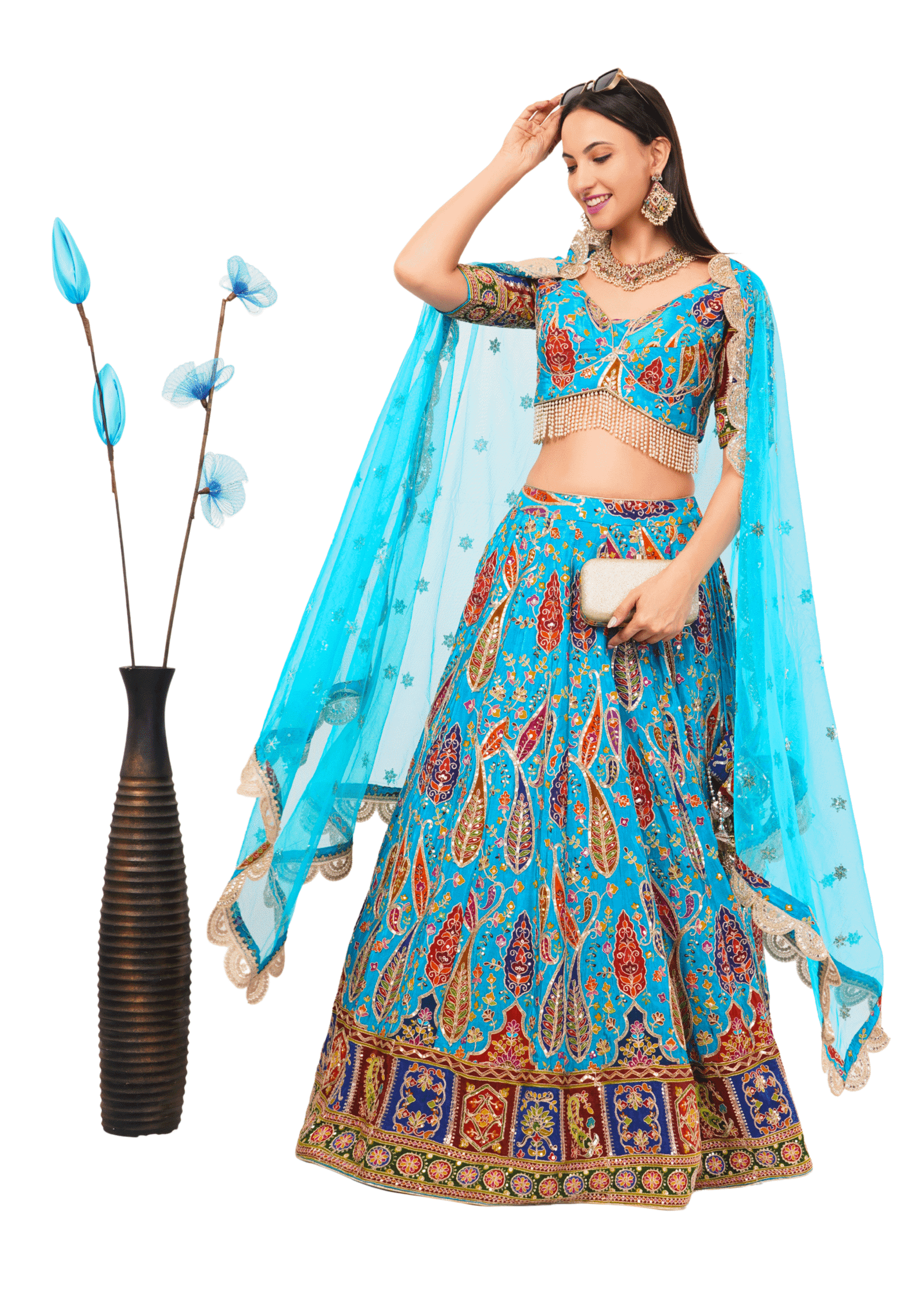 Crepe Embroidered Lehenga Set - Image 10