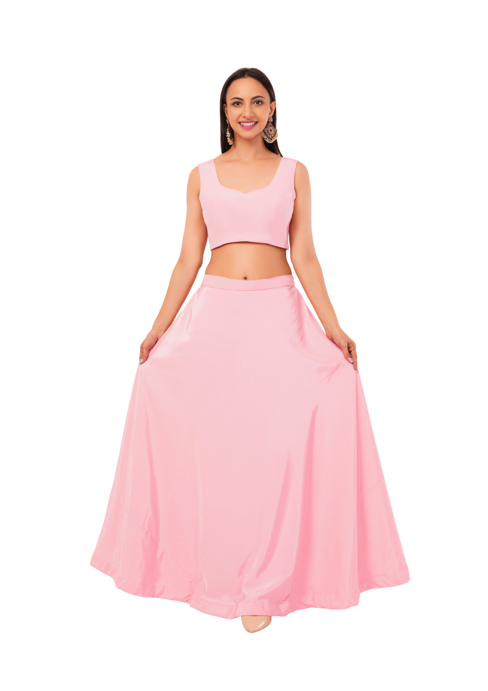 Designer Cut Work Crop Top with Palazzo - Image 5