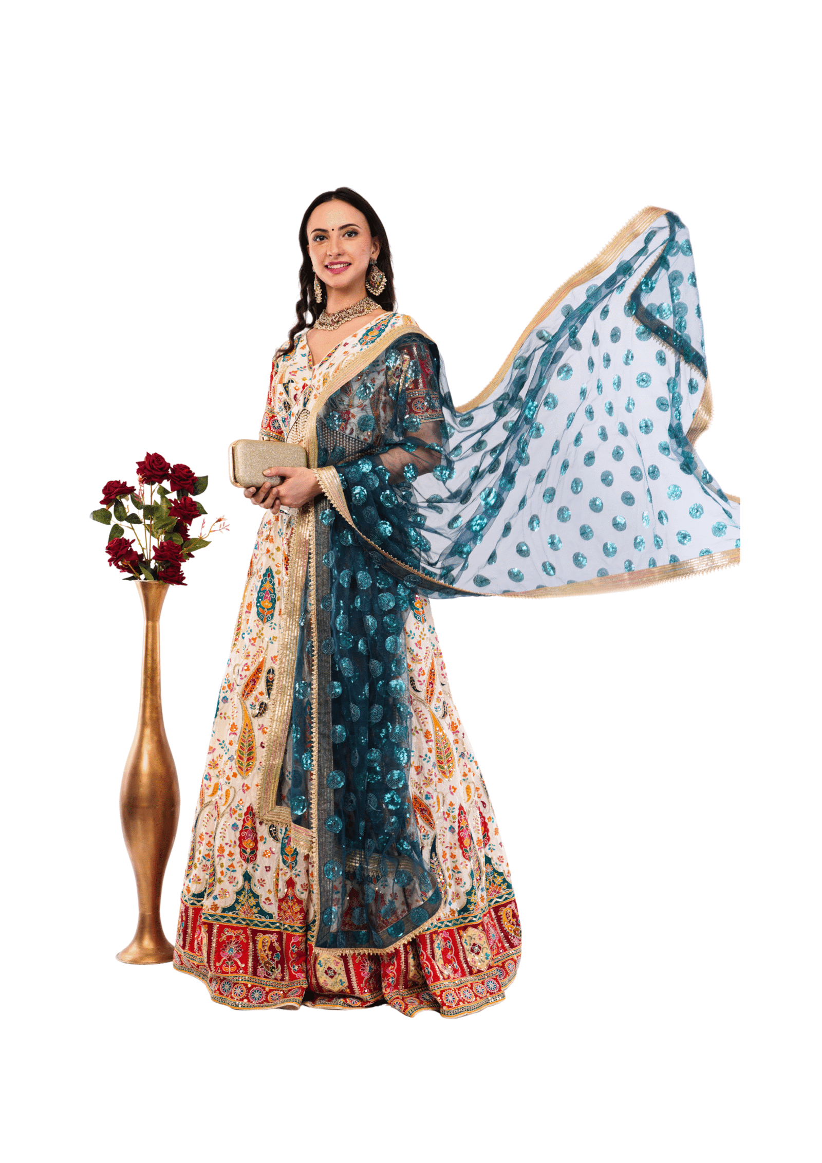 Crepe Embroidered Lehenga Set - Image 6