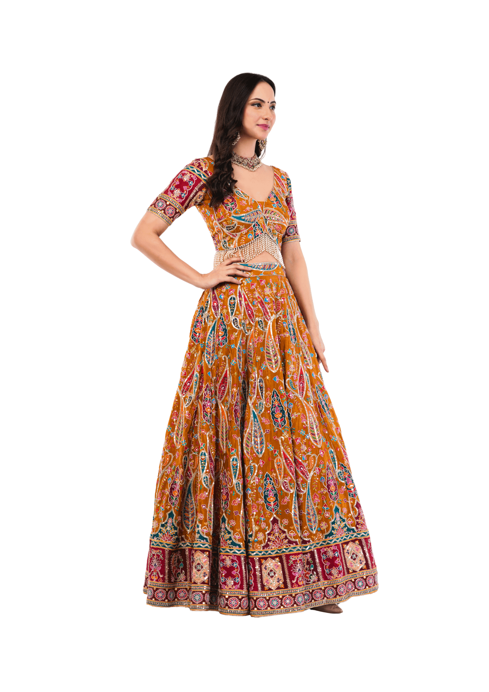 Crepe Embroidered Lehenga Set - Image 16