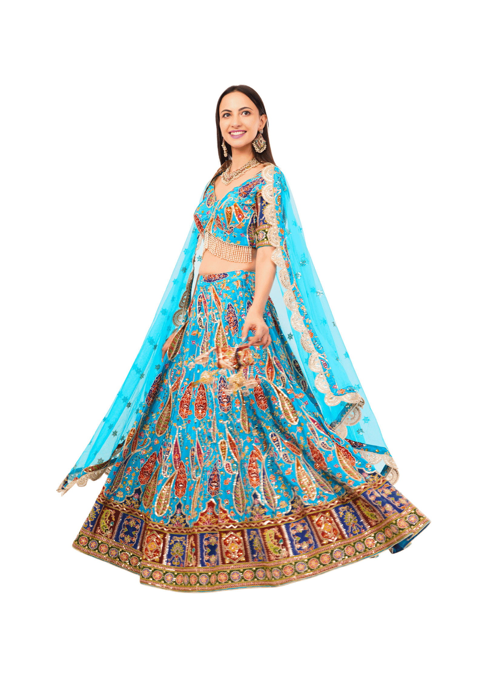 Crepe Embroidered Lehenga Set - Image 11