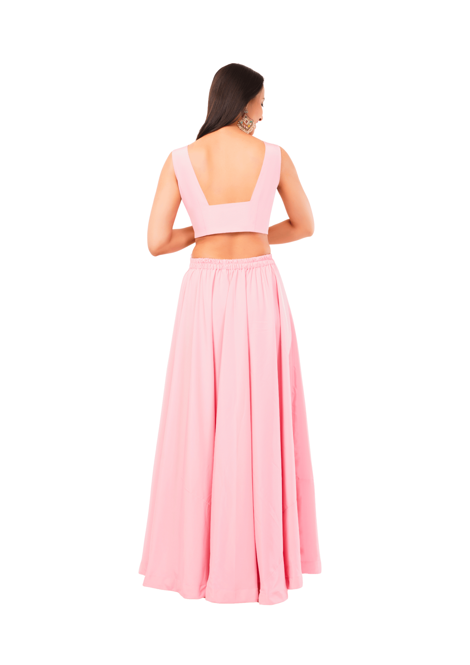 Designer Cut Work Crop Top with Palazzo - Image 6