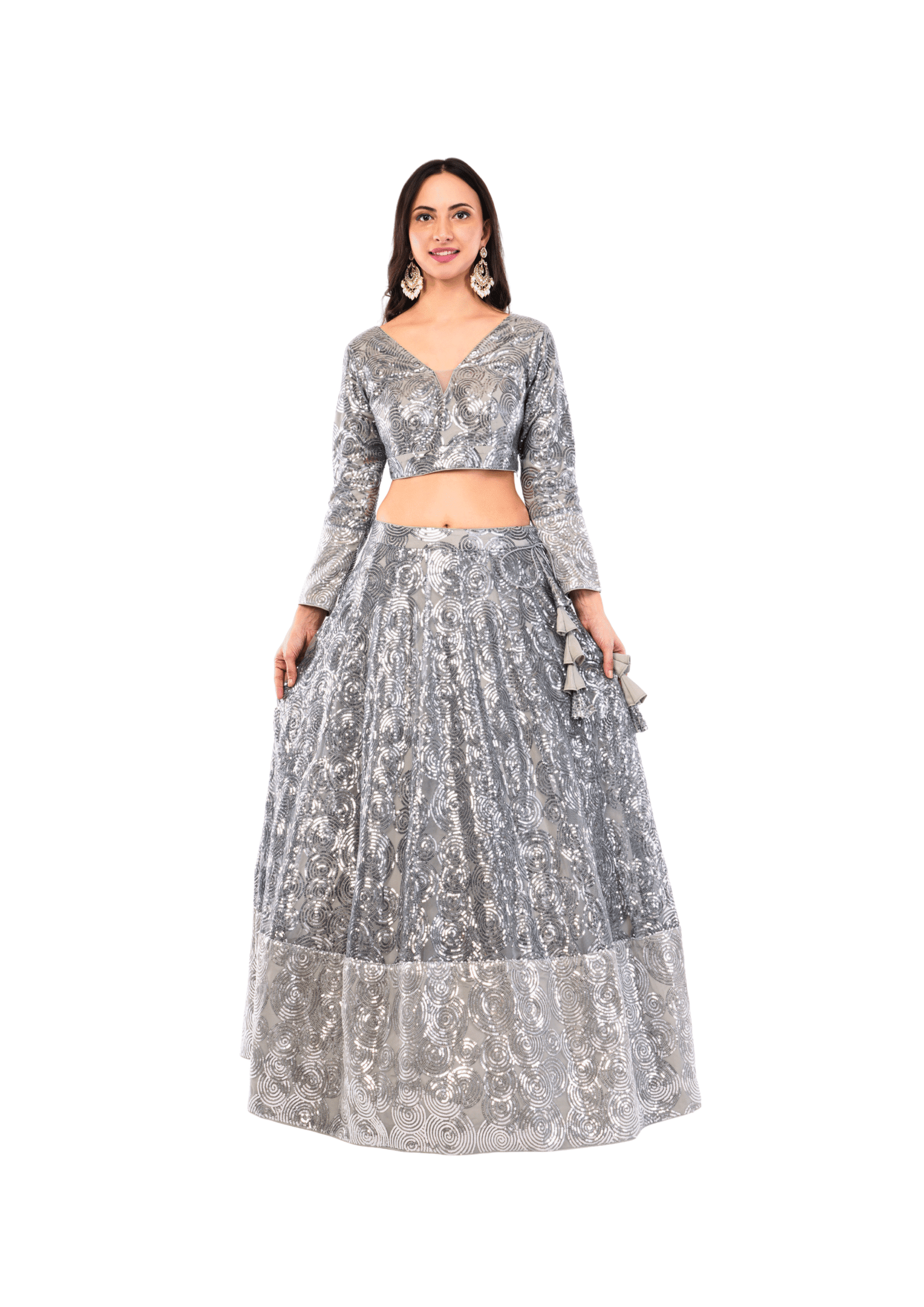 Luxury Sequin Embroidered Lehenga Set - Image 6