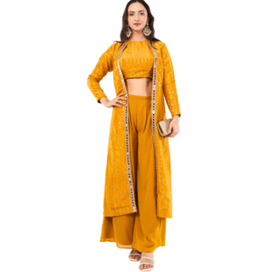Three-Piece Mirror Work Ethnic Ensemble